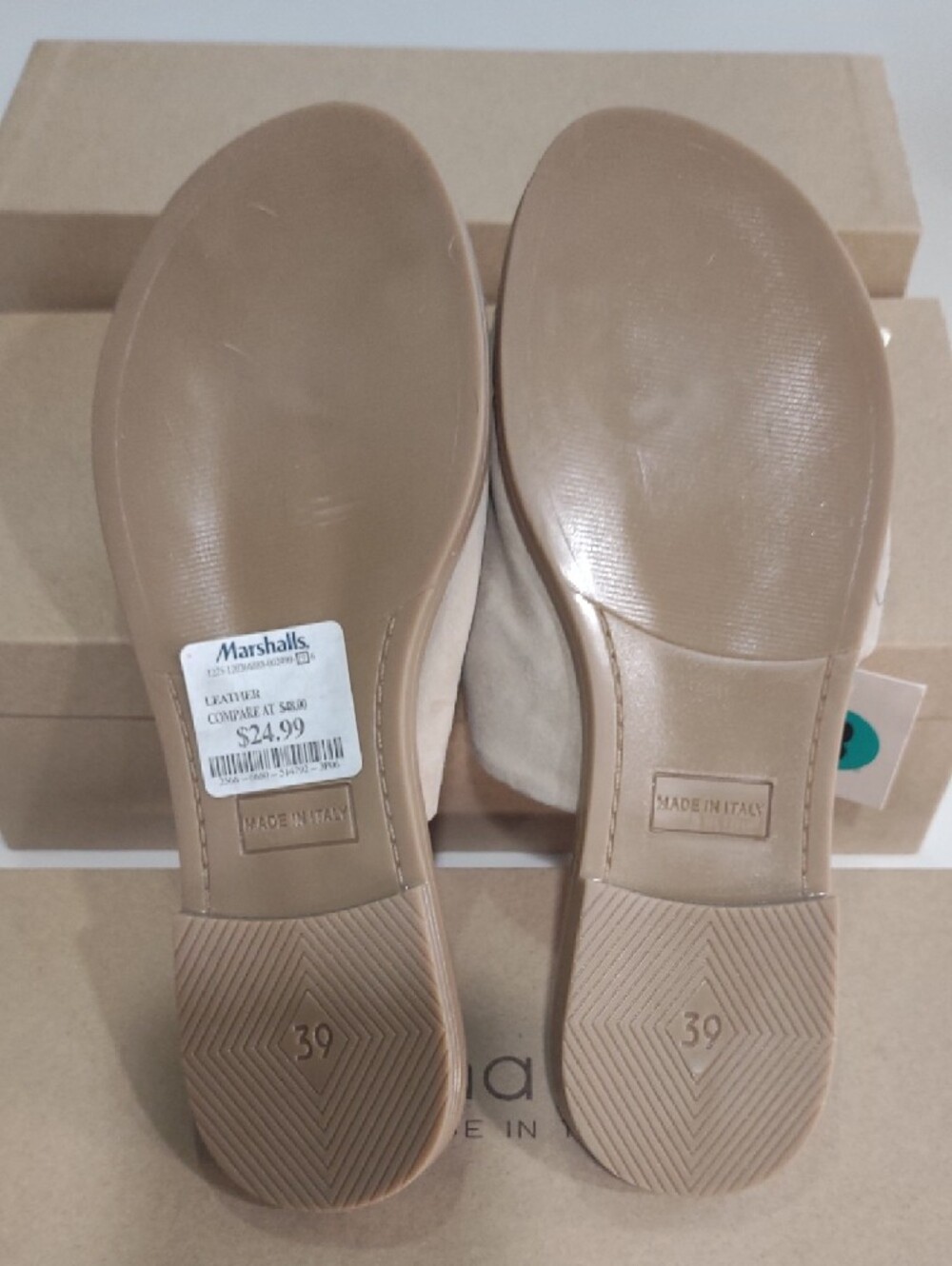 Marshalls Beige Suede Slide Mules - Picture 5 of 5